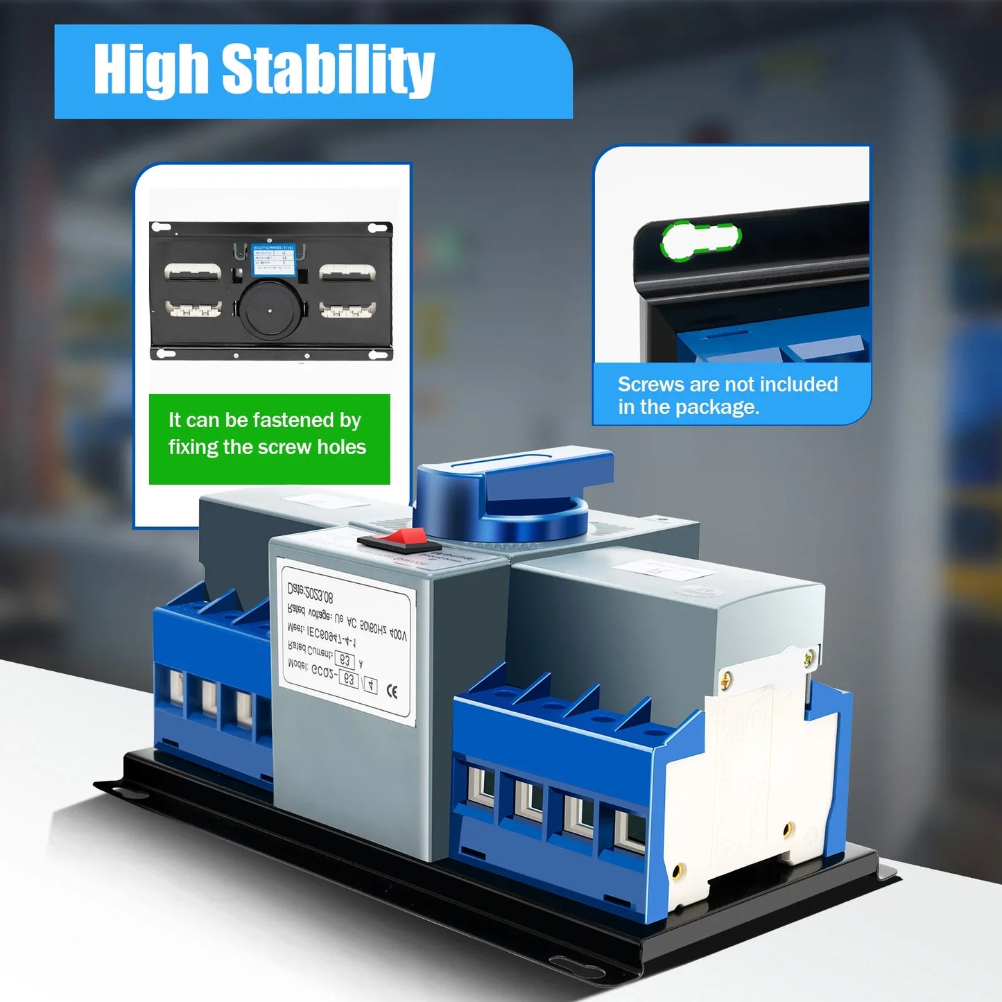 4P/63A PRO Dual Power Automatic Transfer Switch for Generator Ideal for Homes and Public Places Power Supply