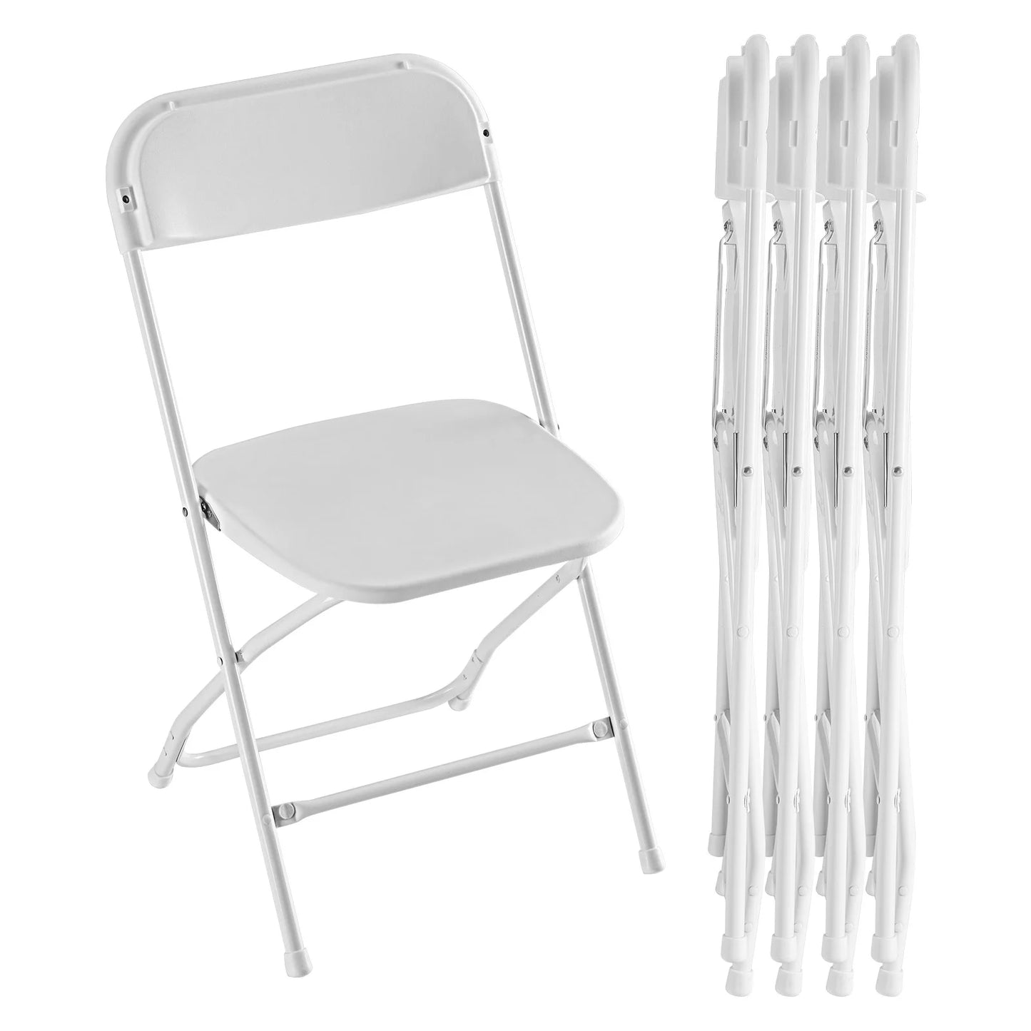 JHK Premium Faux Leather Folding Chairs With Sturdy Metal Frame