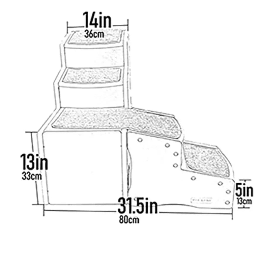 Adjustable Pet Bed Steps With Removable Washable Carpet Storage