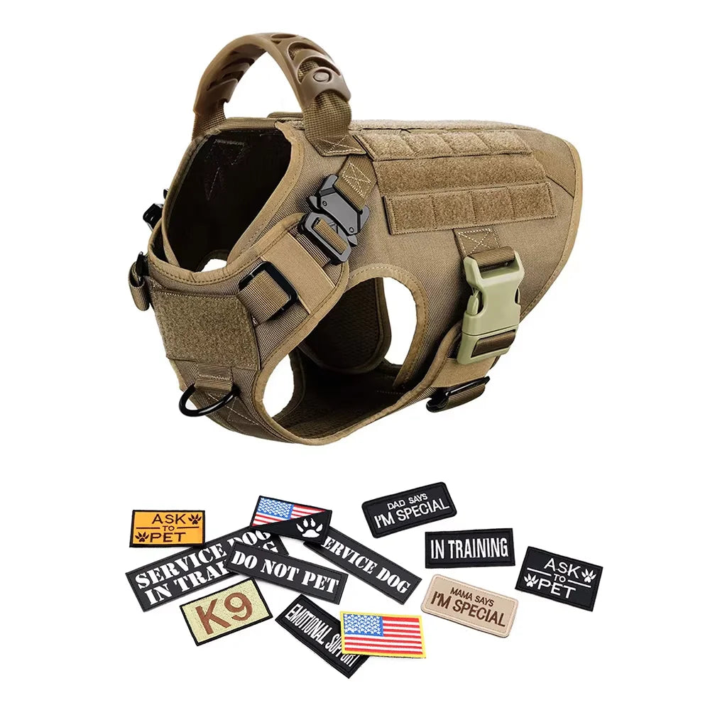 Tactical Nylon Dog Harness Vest With Quick Release Buckle