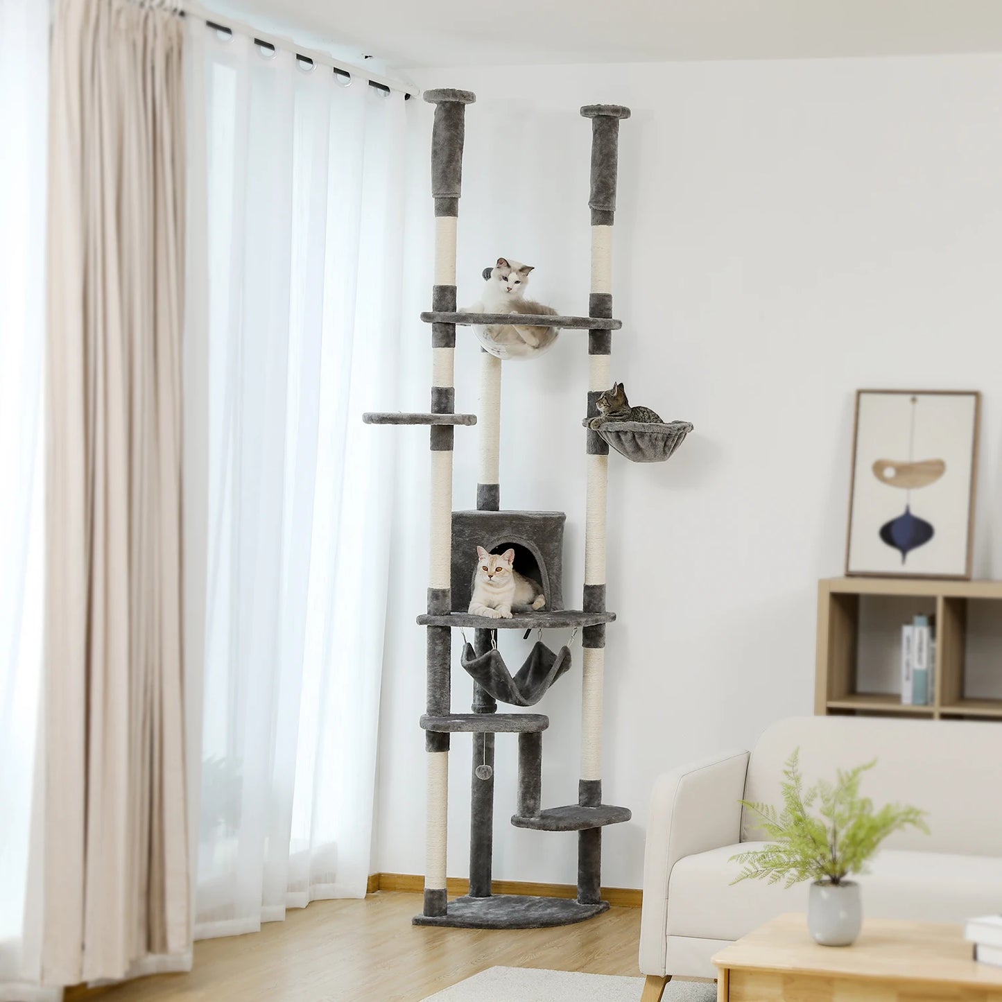 PAWZ Road Adjustable Height Floor To Ceiling Cat Tower
