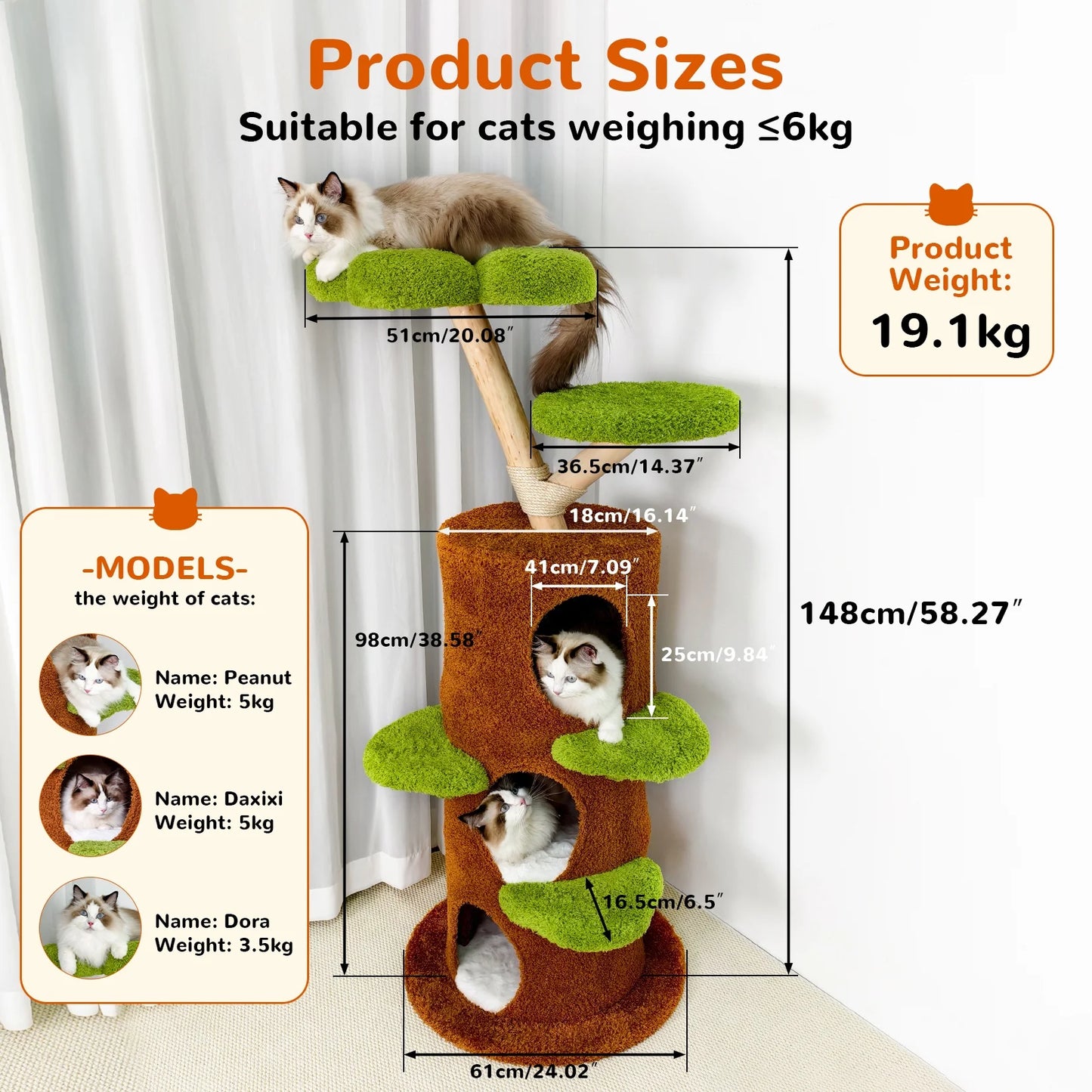 Bingopaw Multi Level Cat Climbing Tree With Sisal Scratching Post