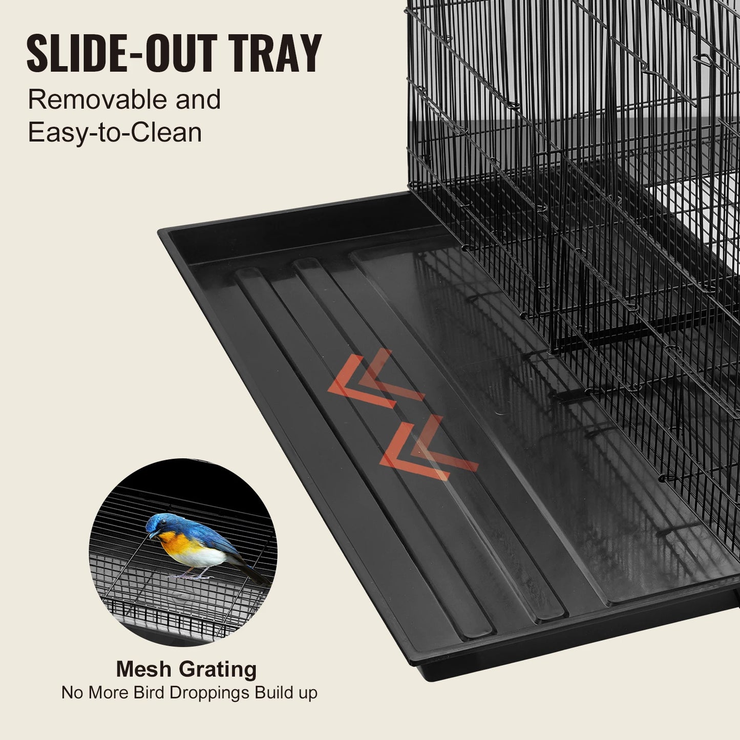 SucceBuy Stackable Divided Bird Cage With Handle And Perch