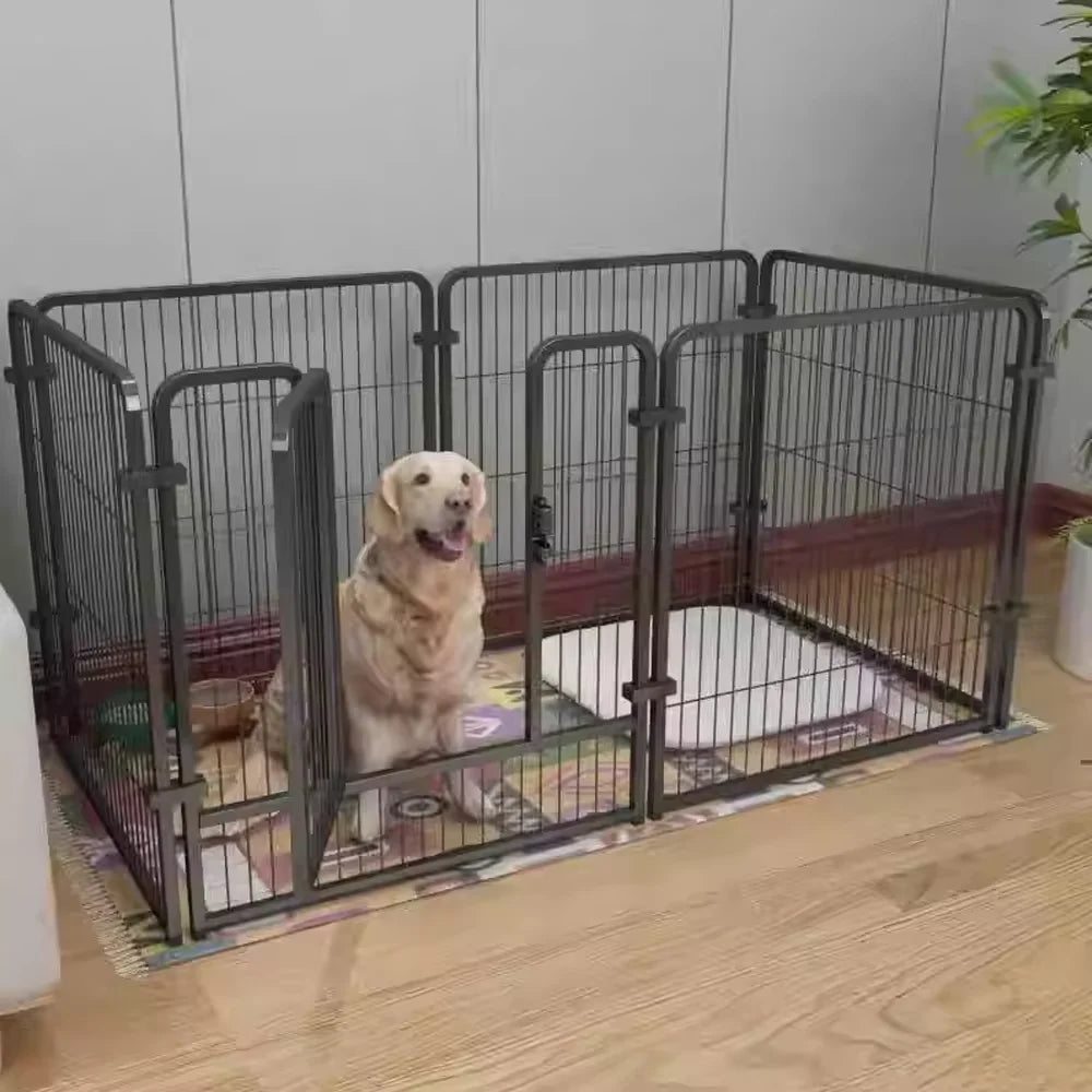 Stainless Steel Dog Fence Playpen Foldable Puppy Exercise Kennel