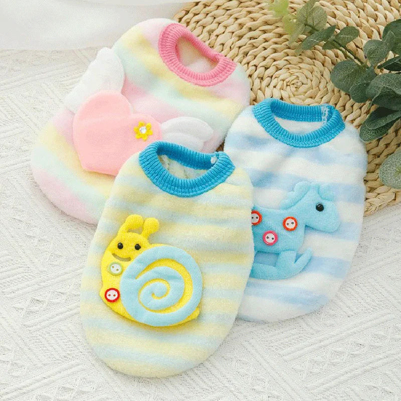 Cute Fleece Dog Sweater Small Dogs Warm Winter Print Pullover