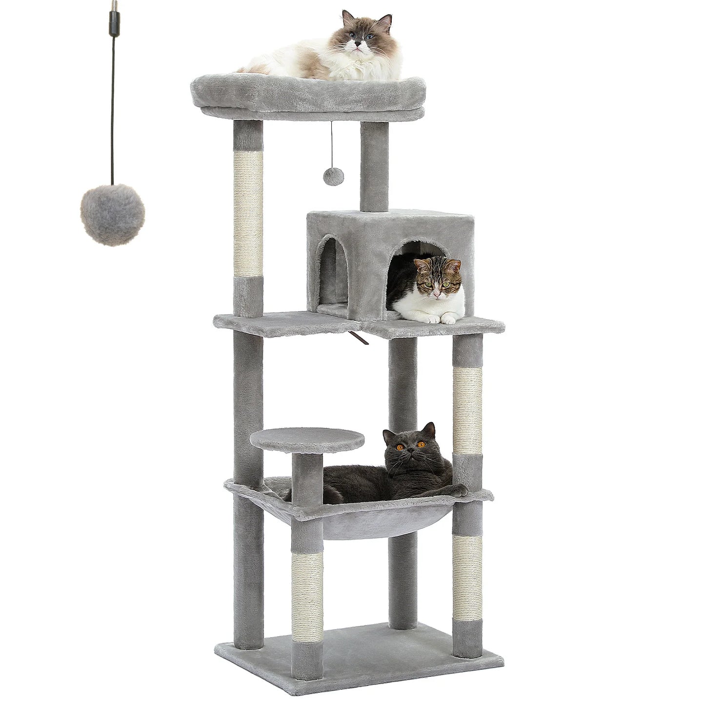 PAWZ Road Indoor Cat Tower With Sisal Posts And Hammock