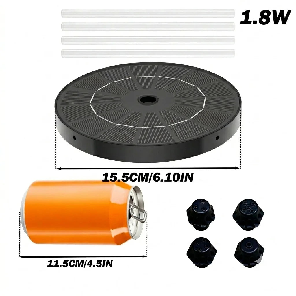 Solar Water Fountain With Four Nozzles For Garden Outdoor Decor