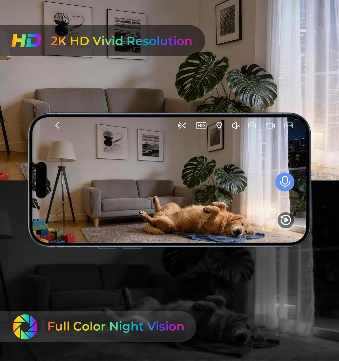 Clock Camera 2K with 5G WiFi Security Camera, Nanny Cam Indoor for Home Security, Two-Way Talk by Wesecuu