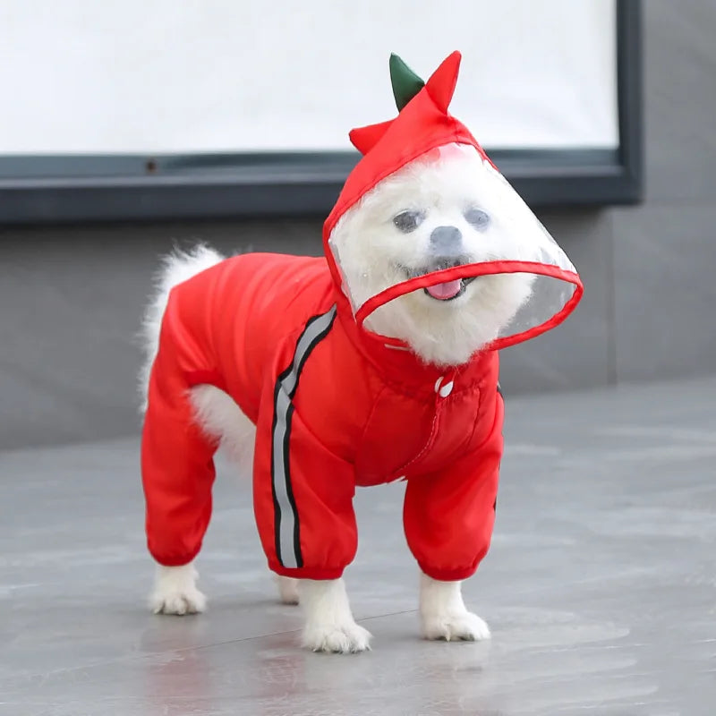 Waterproof Reflective Hooded Raincoat For Dogs And Cats