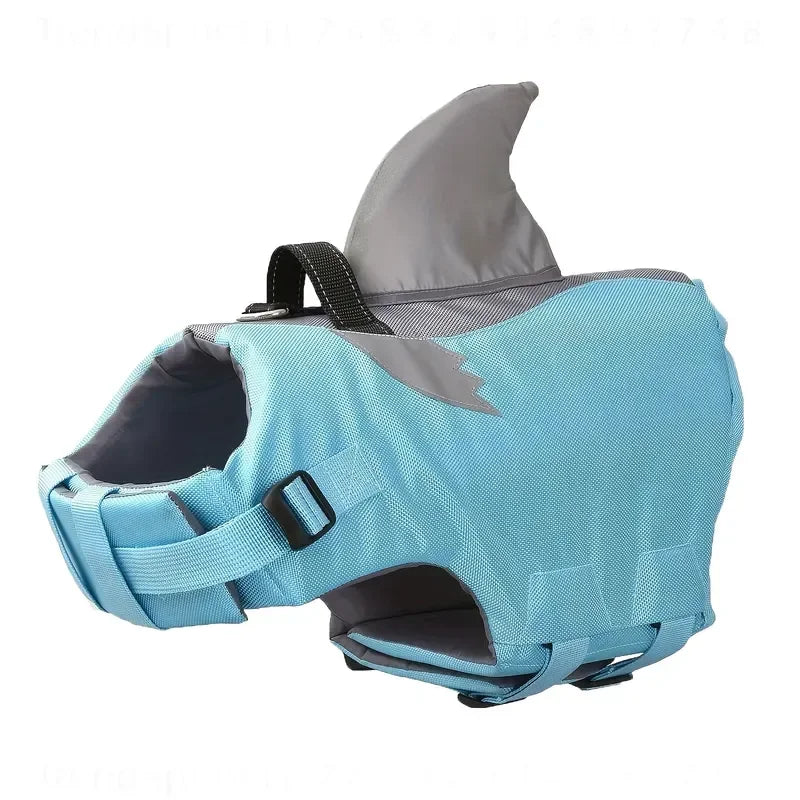 Shark Shape Reflective Dog Life Jacket With Adjustable Safety Handle