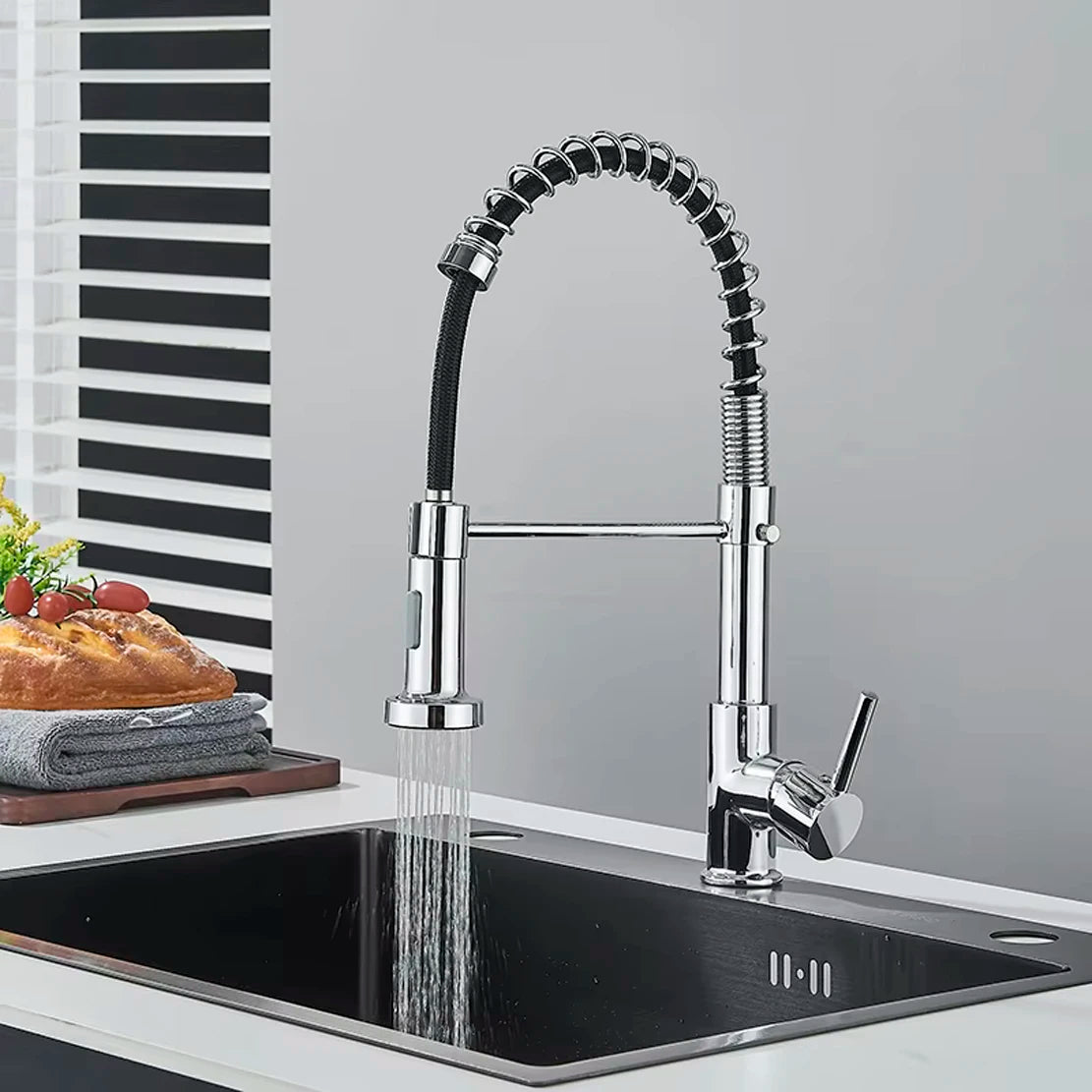 Removable Gourmet Kitchen Faucet 2 Modes Sprayer Rotatable Deck Mount Single Handle Cold Hot Water Mixer Kitchen Sink Crane