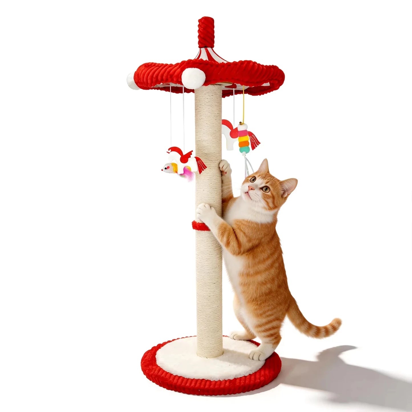 CWV Cat Scratching Post Tower With Rotating Feather Teaser