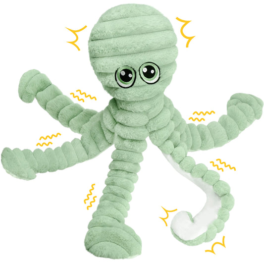 Octopus Design Squeaky Plush Dog Toy For Grinding Teeth