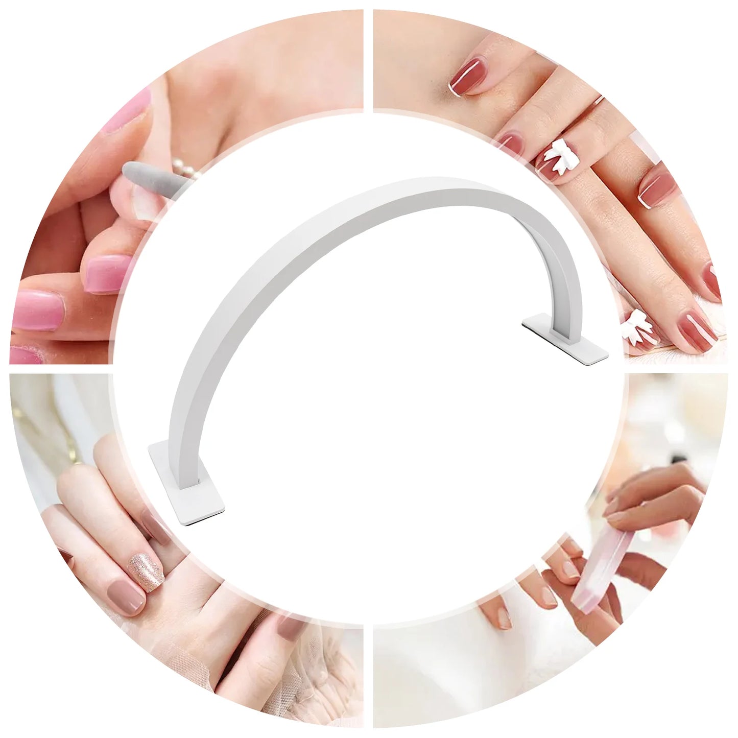 2400 Lumen LED Half Moon Light, Light with Adjust Brightness 3000k‑6000k, Half Moon Desk Lamp for Nail Art -White