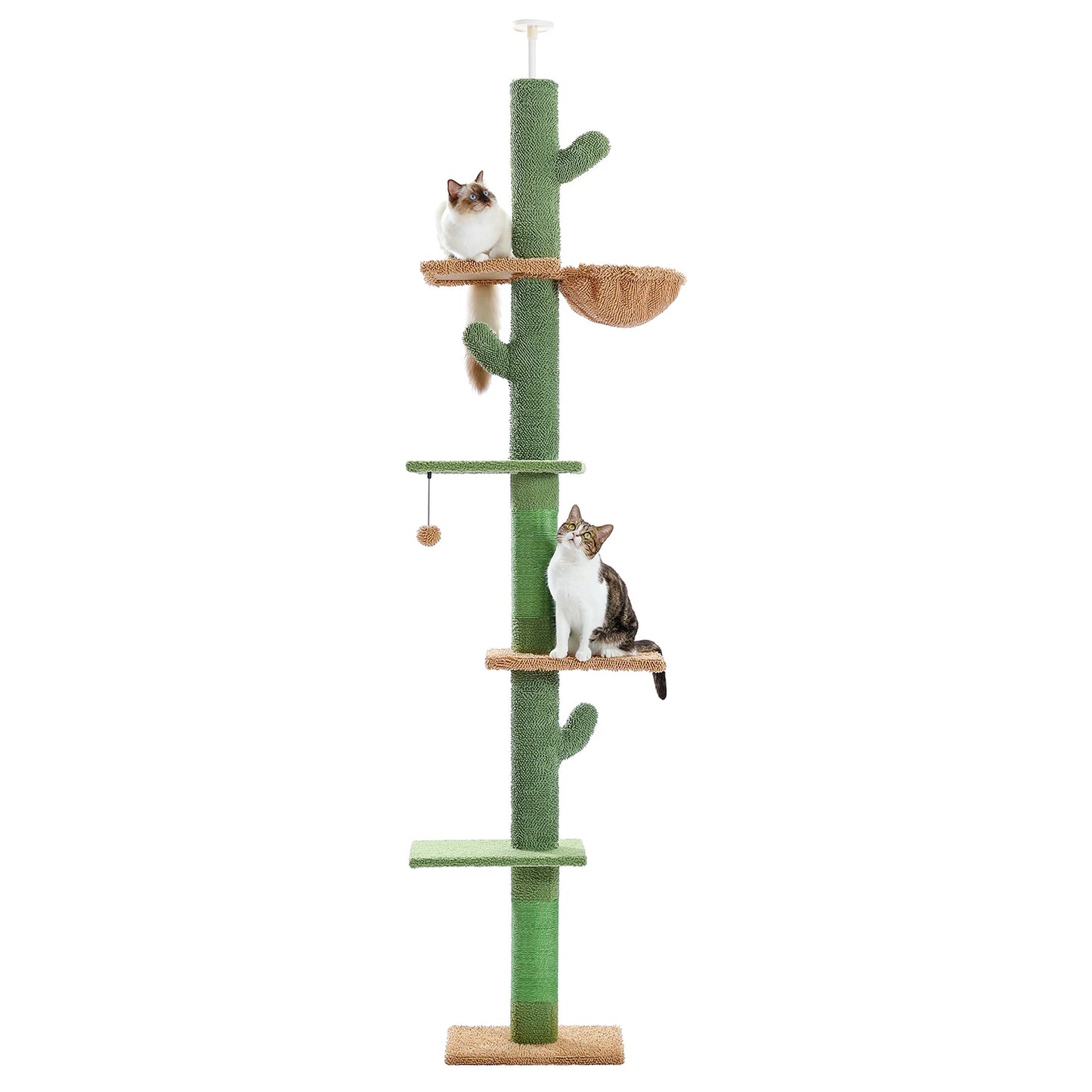 PEQULTI Adjustable Height Cat Tree Floor to Ceiling Tower
