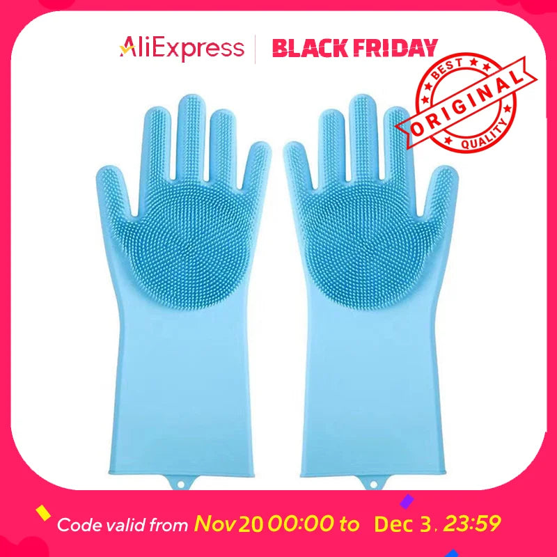Pet Bathing Glove Silicone Scrubber Mitt For Dogs And Cats