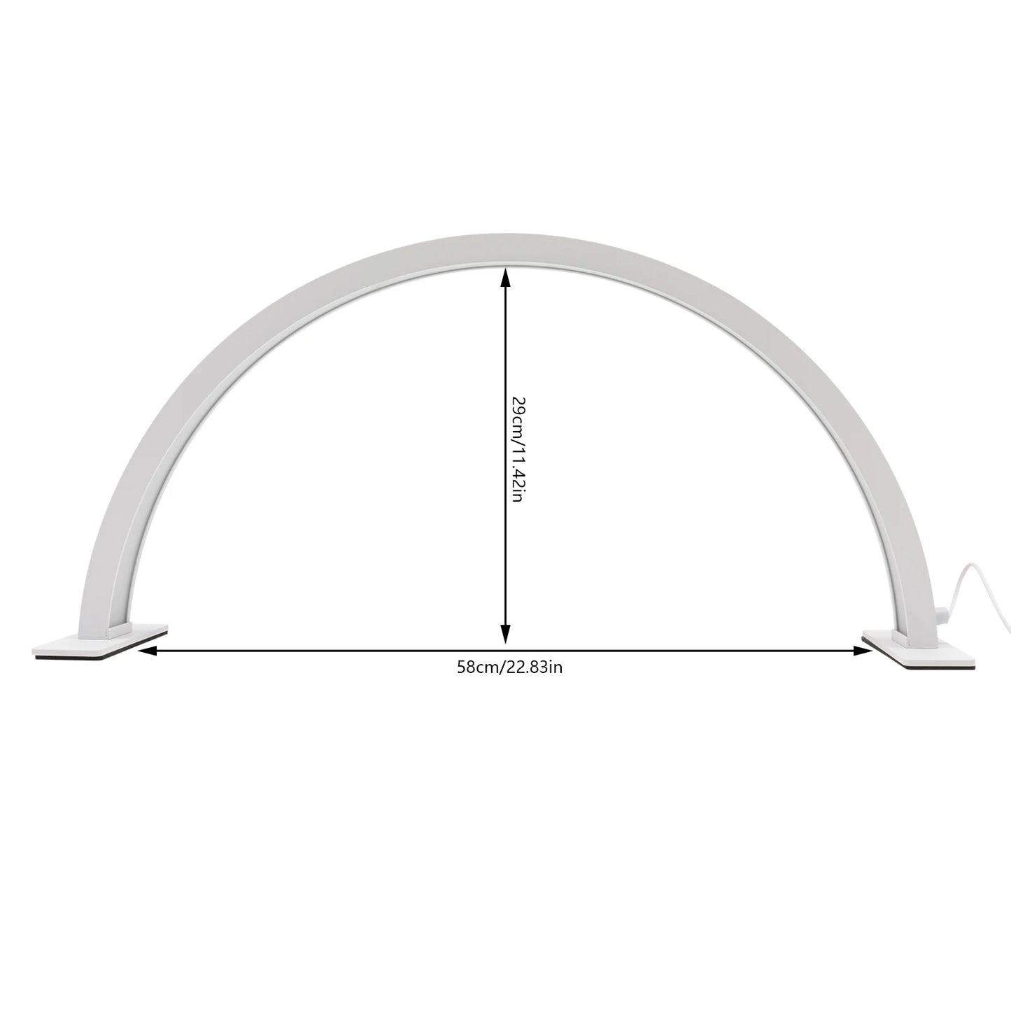 2400 Lumen LED Half Moon Light, Light with Adjust Brightness 3000k‑6000k, Half Moon Desk Lamp for Nail Art -White