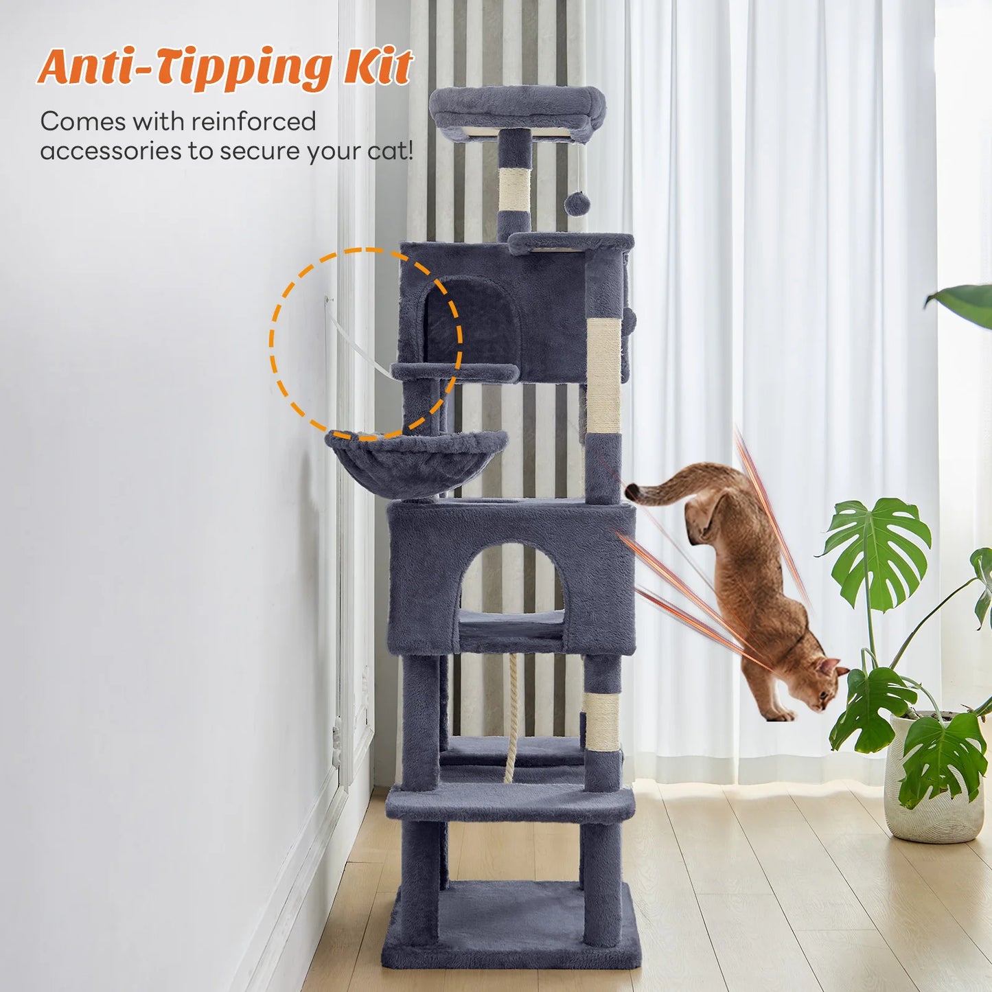 MCQ Multi Level Cat Climbing Tree With Sisal Scratching Posts