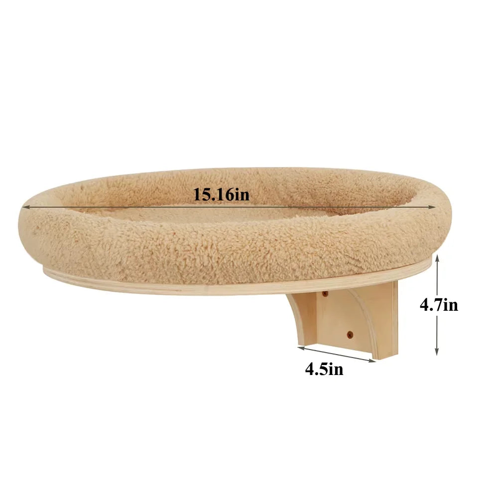 Solid Wood Wall Mounted Cat Climbing Ladder And Scratching Post