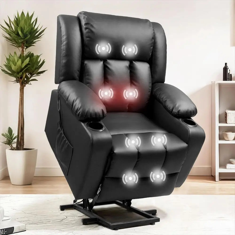 Power Recliner Chair With Massage Heat And Cup Holder