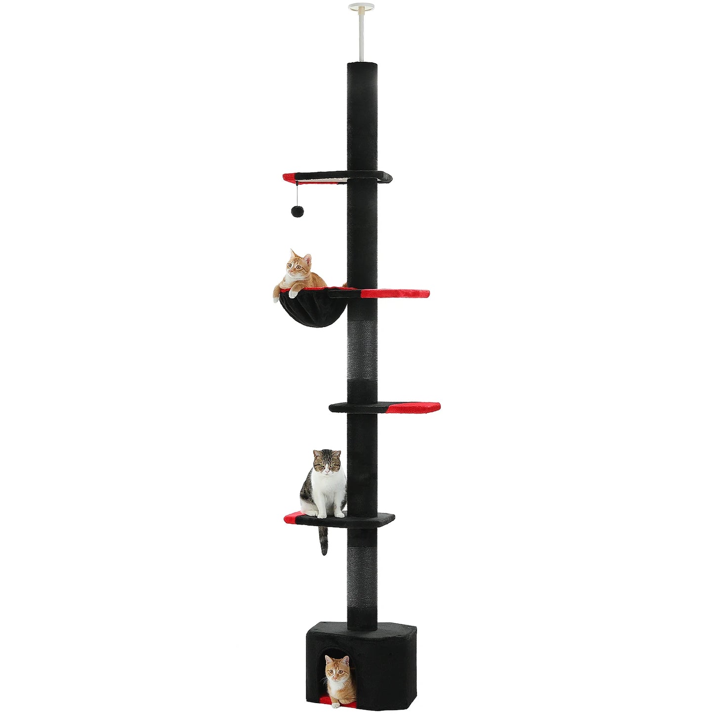 PEQULTI Adjustable Height Cat Tree Floor to Ceiling Tower