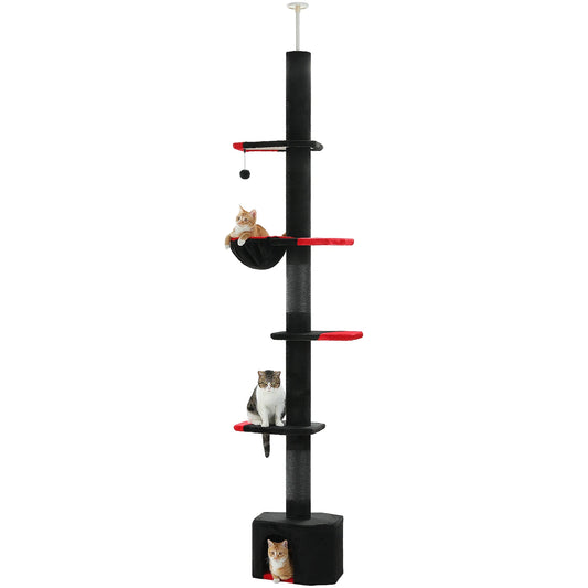 PEQULTI Adjustable Height Cat Tree Floor to Ceiling Tower