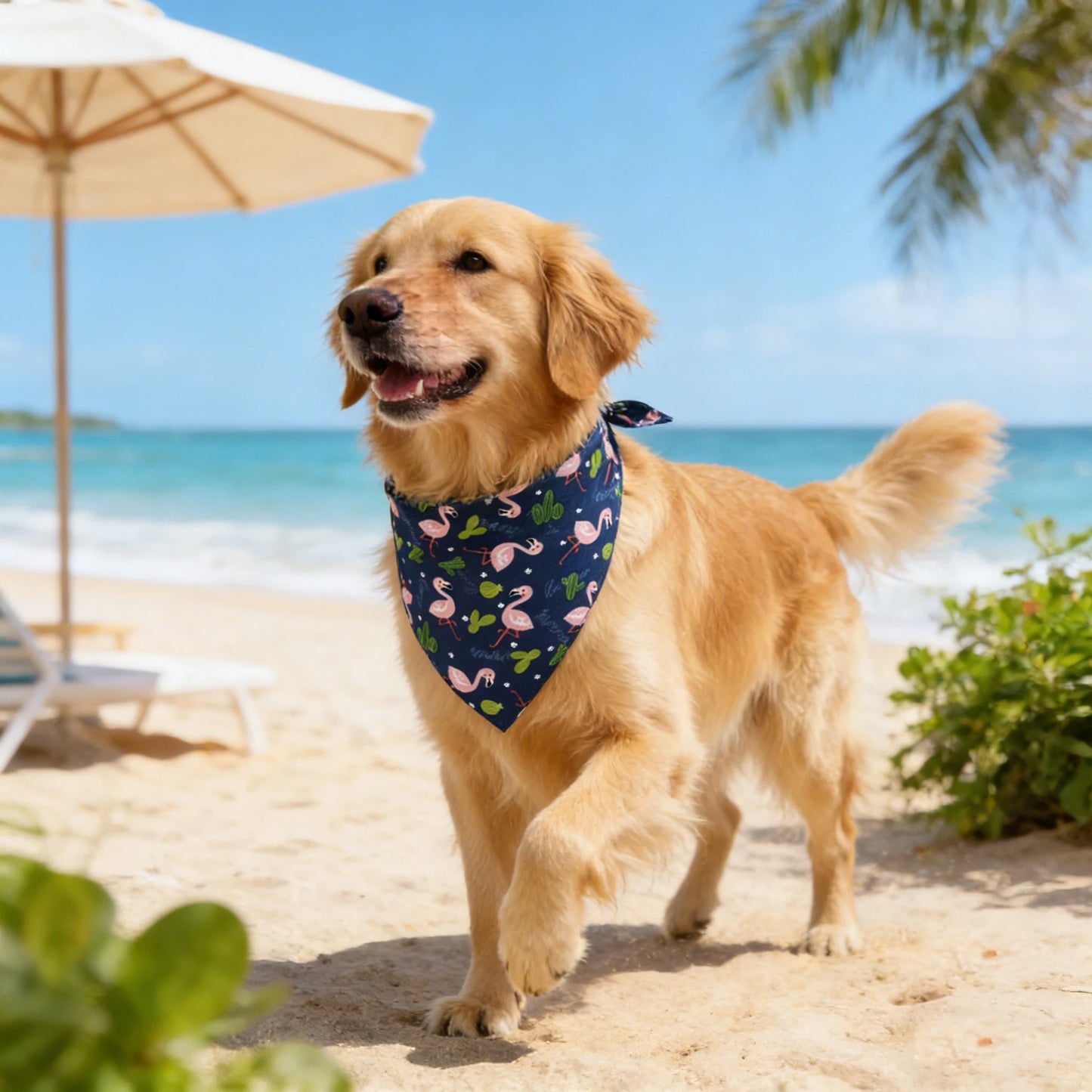 Soft Washable Fruit Floral Dog Bandana Cloth Neck Scarf