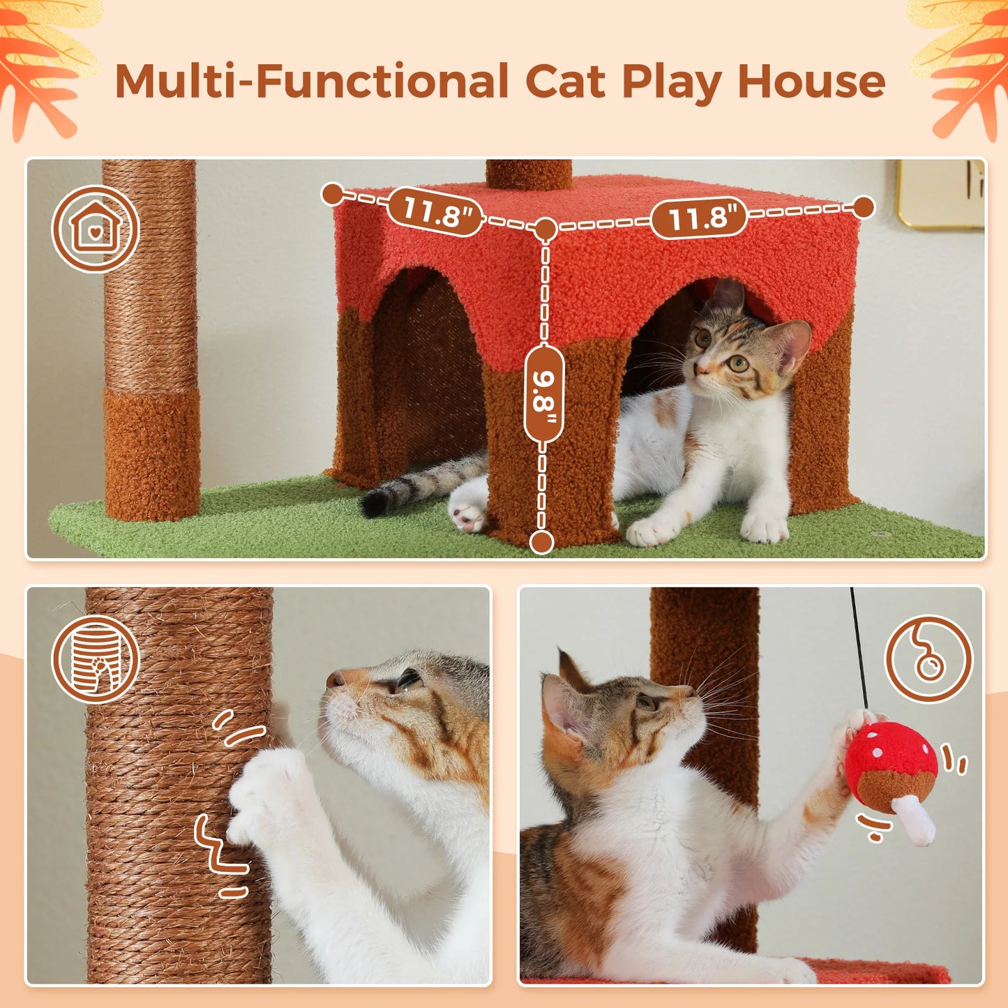 Pawz Road Cat Tower With Scratching Posts And Hammock