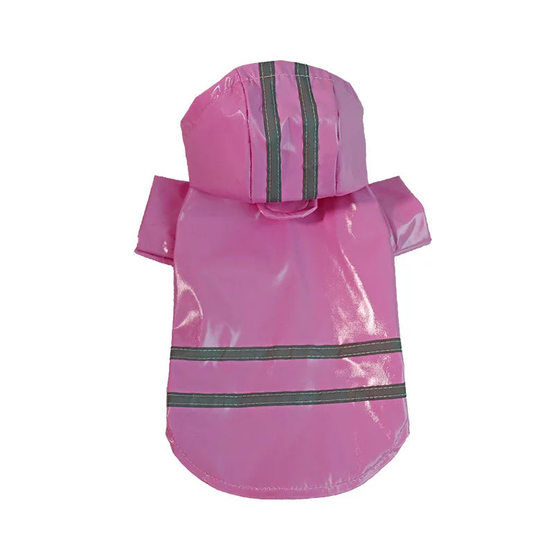 Reflective PU Hooded Pet Rain Jacket For Dogs And Cats