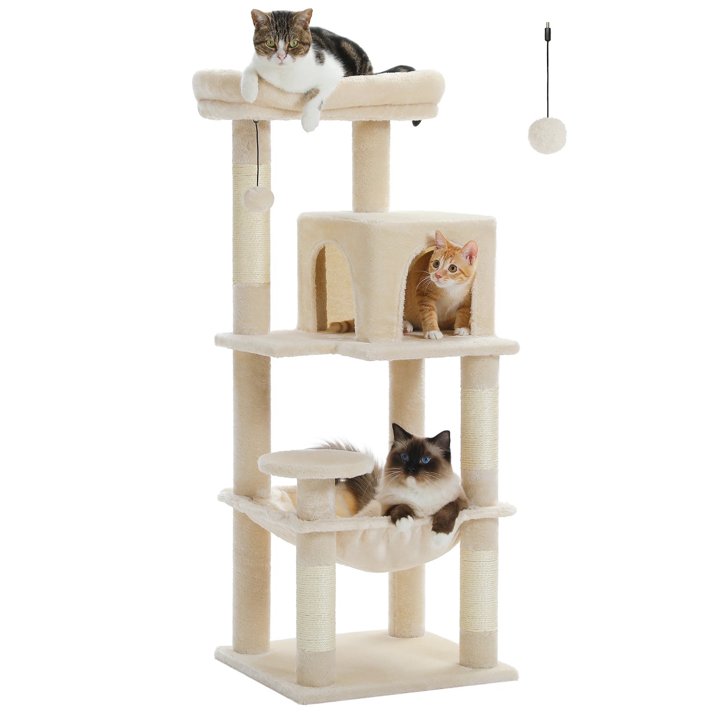 PETEPELA Cat Tree Indoor 5 Level Tower With Metal Frame