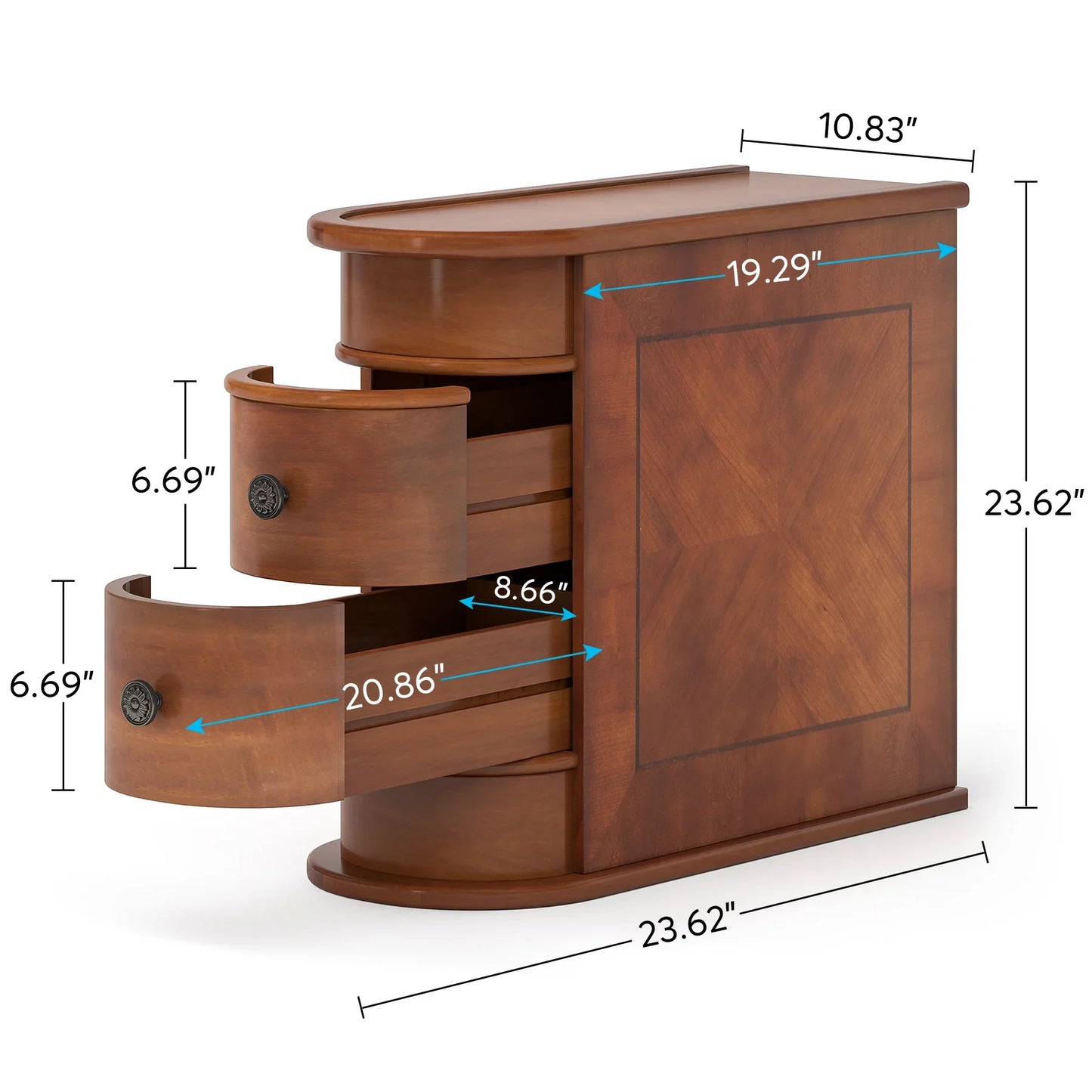 Tribesigns Solid Wood End Table With Drawer For Modern Bedrooms