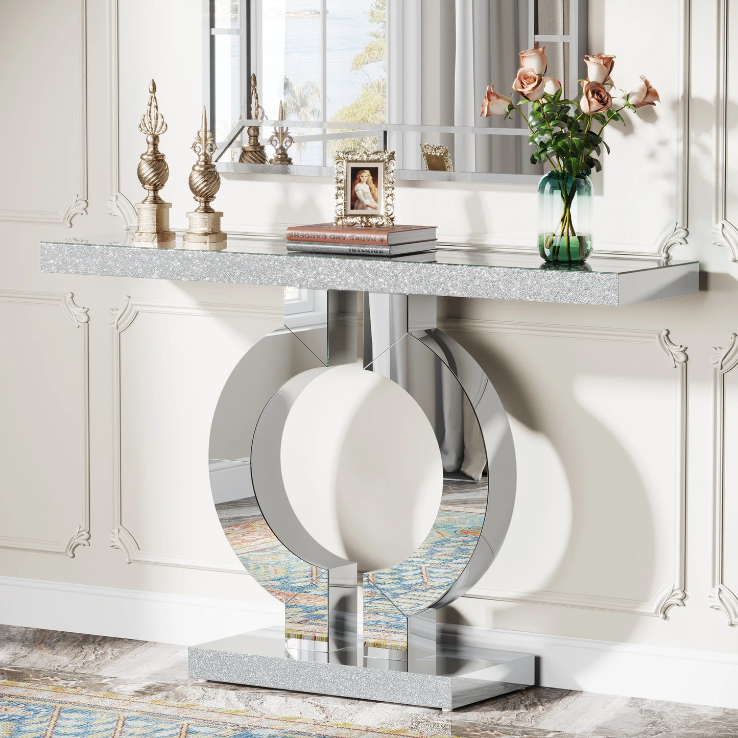 Tribesigns Modern Mirrored Console Table Entryway Home Decor
