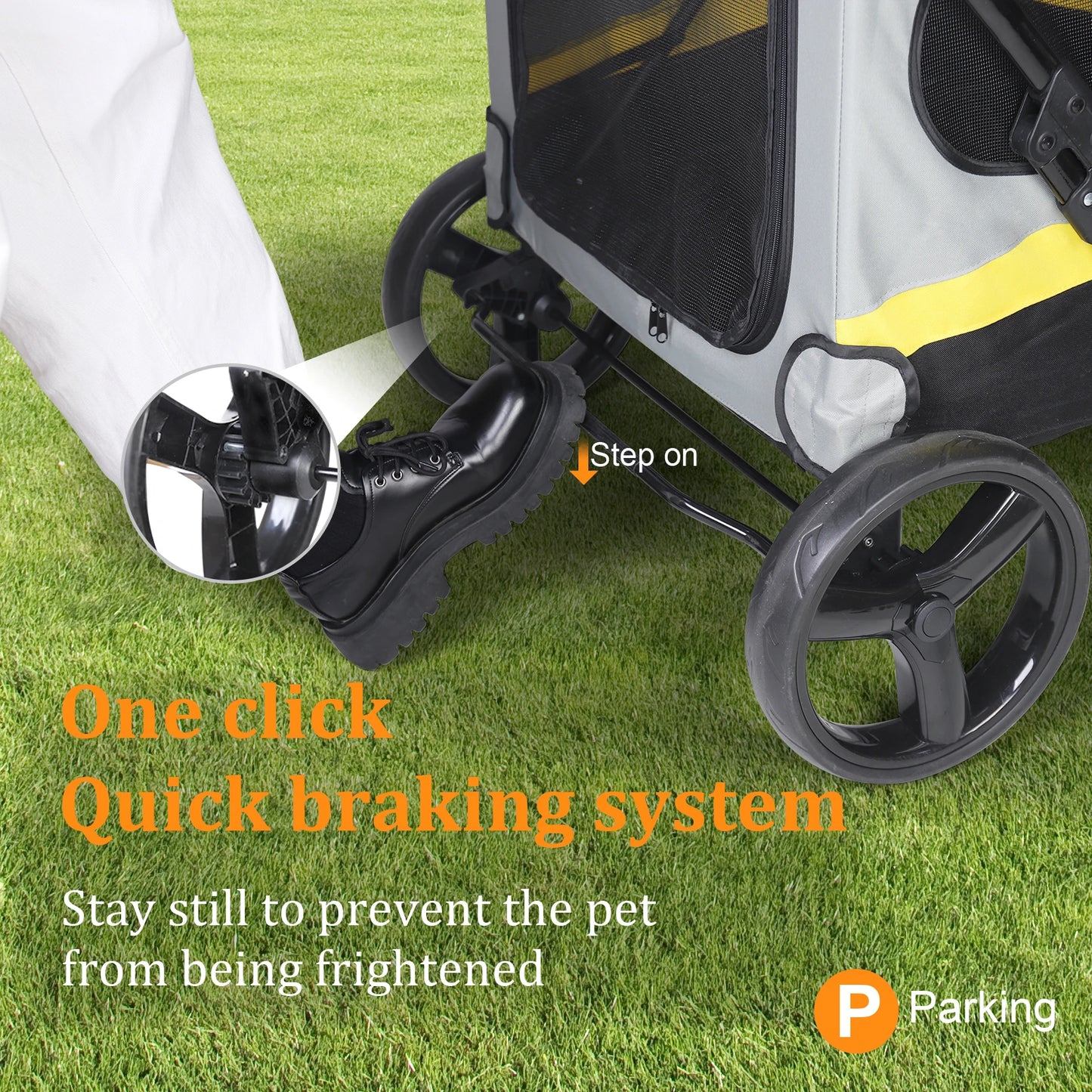 Bingopaw Portable Dog Stroller Dual Entry Wagon Cart All Terrain