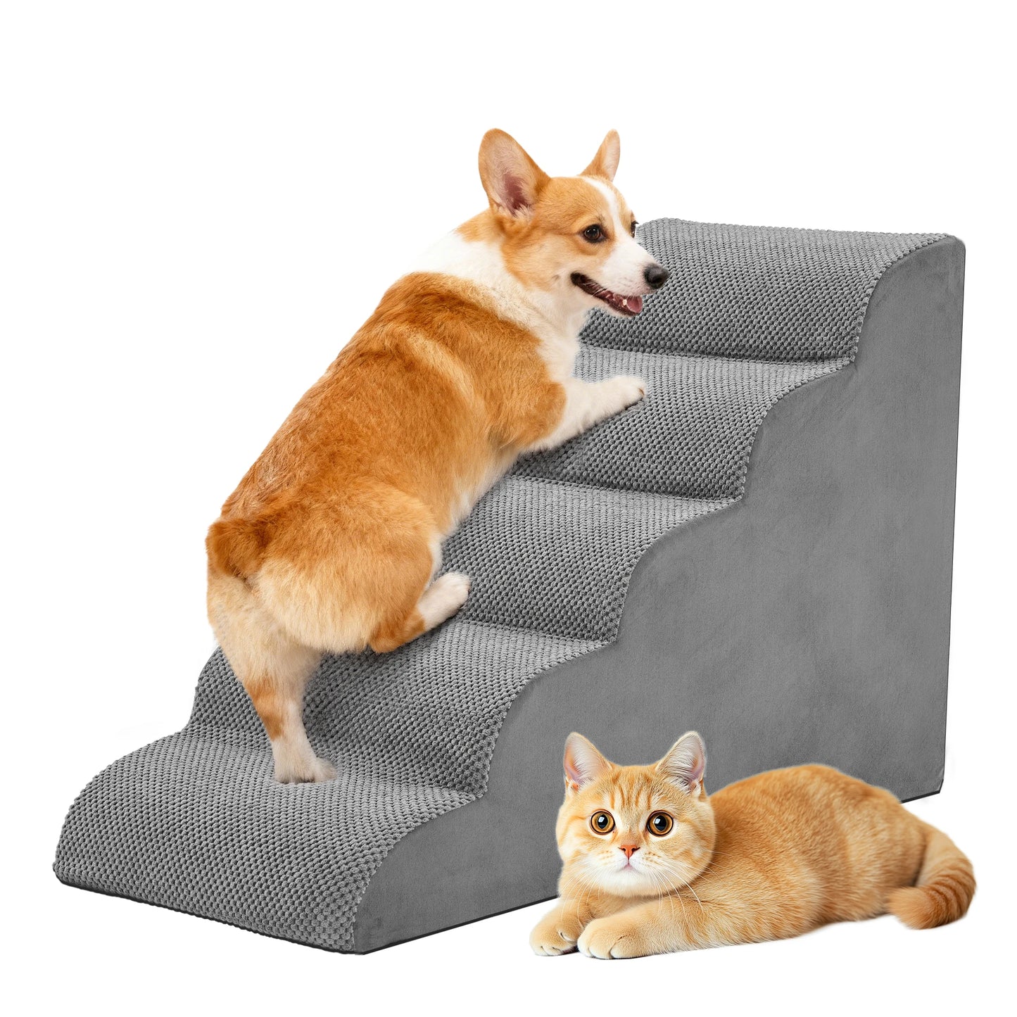 Curved High Density Foam Dog Stairs For Small Pets Indoor