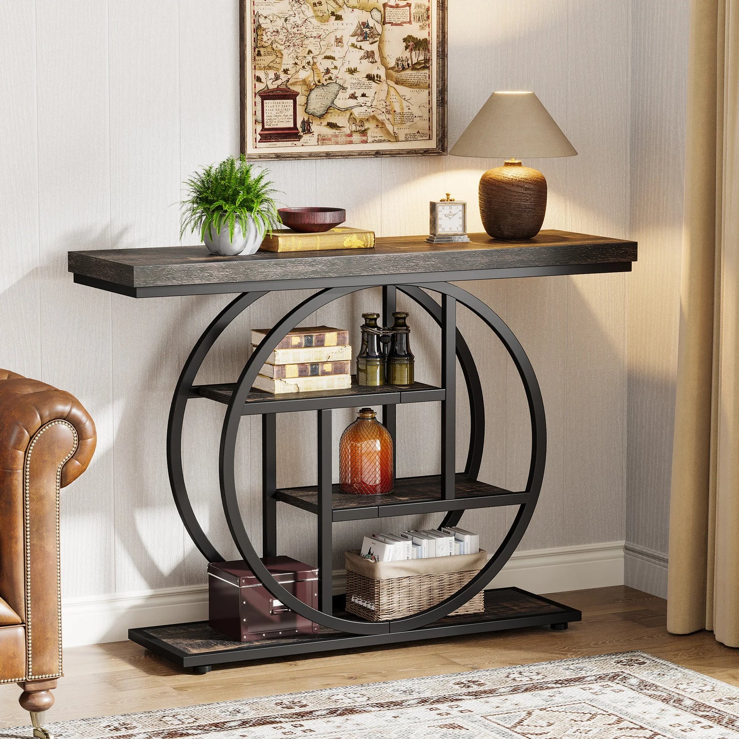 Tribesigns 4 Tier Metal Console Table Entryway Living Room Storage