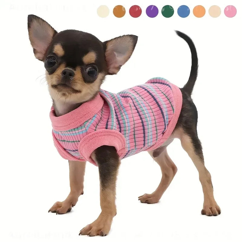 Soft Ribbed Knit Dog Vest With Easy Pullover Design