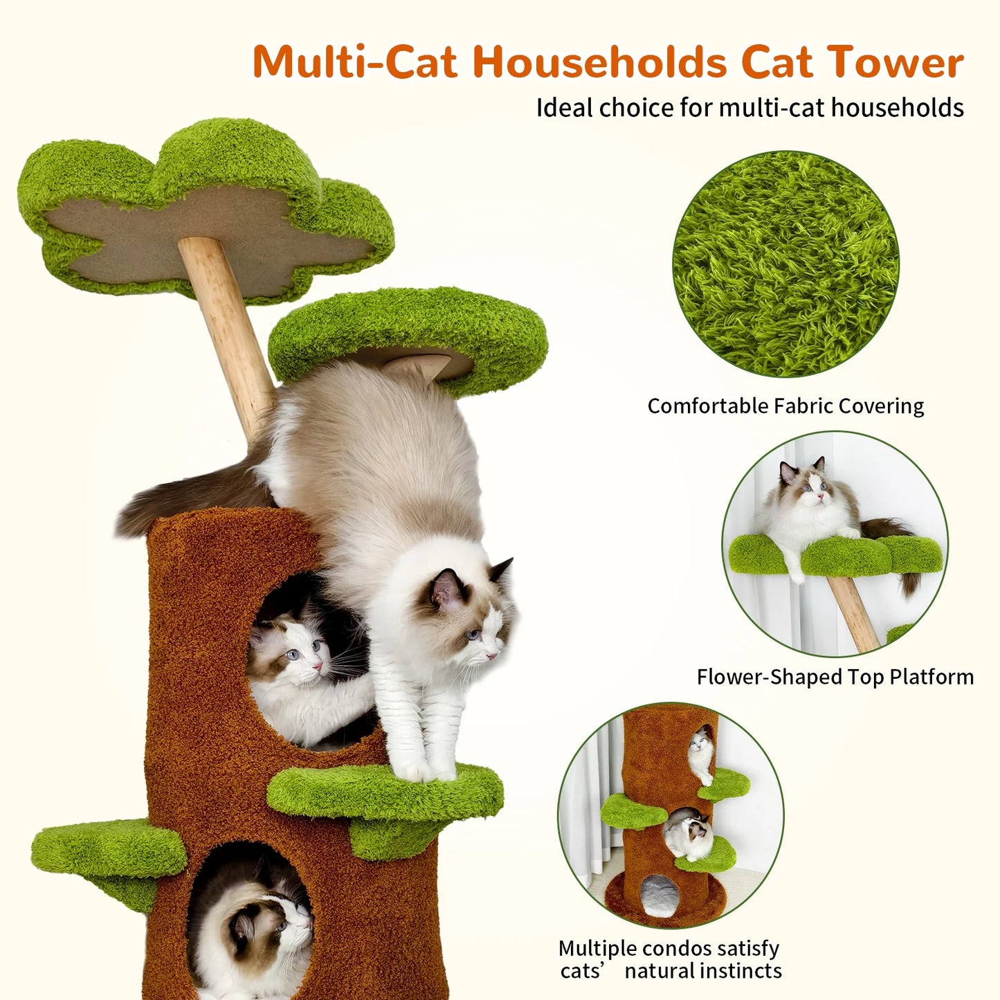 Bingopaw Multi Level Cat Climbing Tree With Sisal Scratching Post