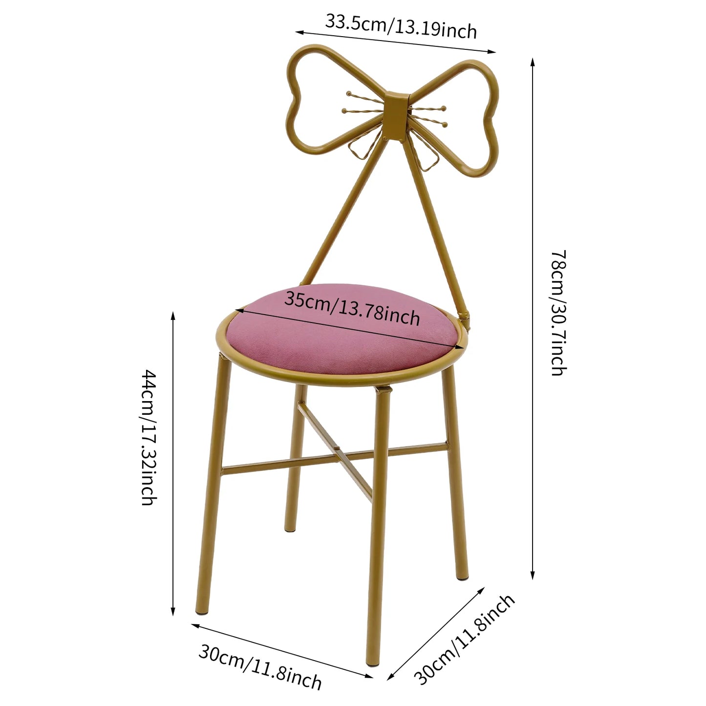 Bymaocar Upholstered Butterfly Backrest Dining Vanity Chair