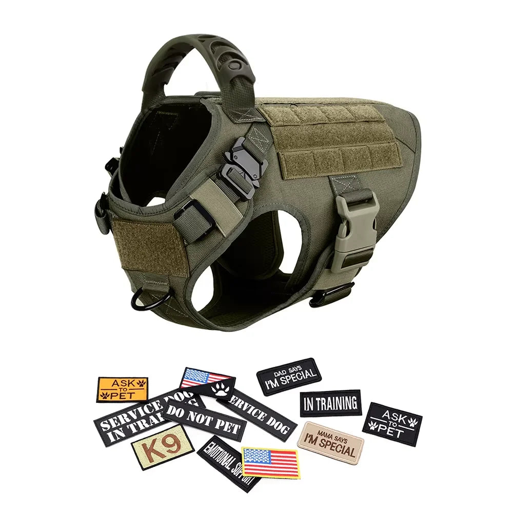 Tactical Nylon Dog Harness Vest With Quick Release Buckle