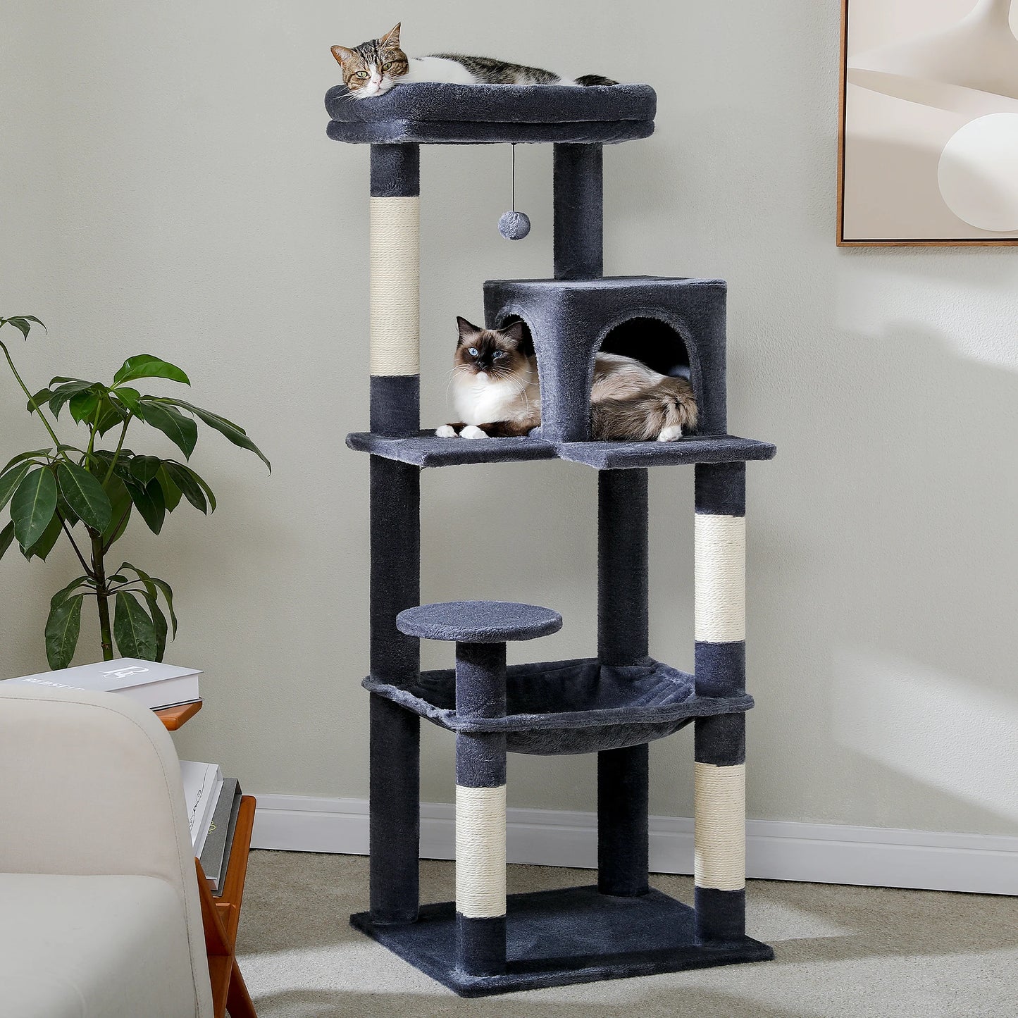 PAWZ Road Indoor Cat Tower With Sisal Posts And Hammock