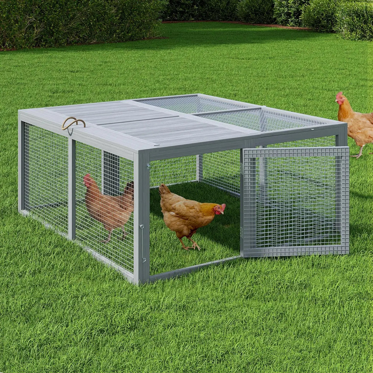 HiMISS Folding Wooden Chicken Coop And Rabbit Hutch Run