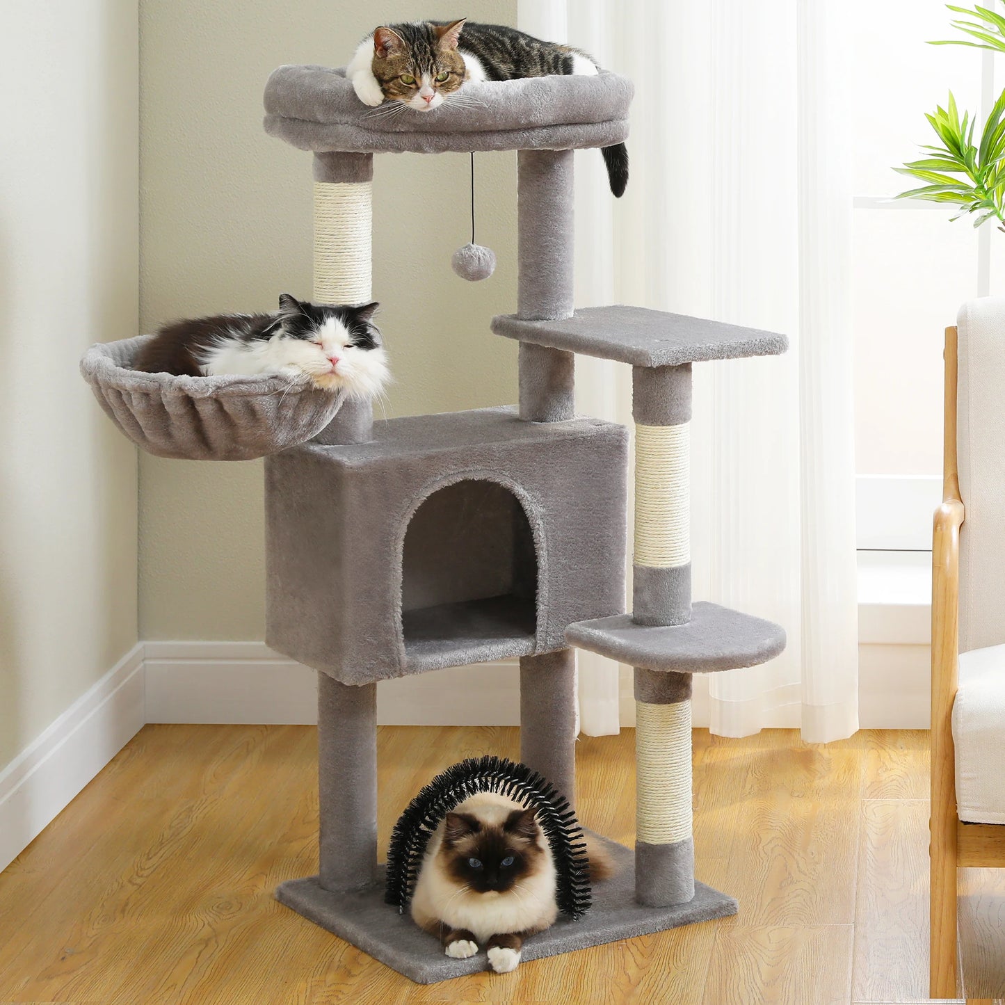 PAWZ Road Indoor Cat Tree With Hammock And Scratching Posts