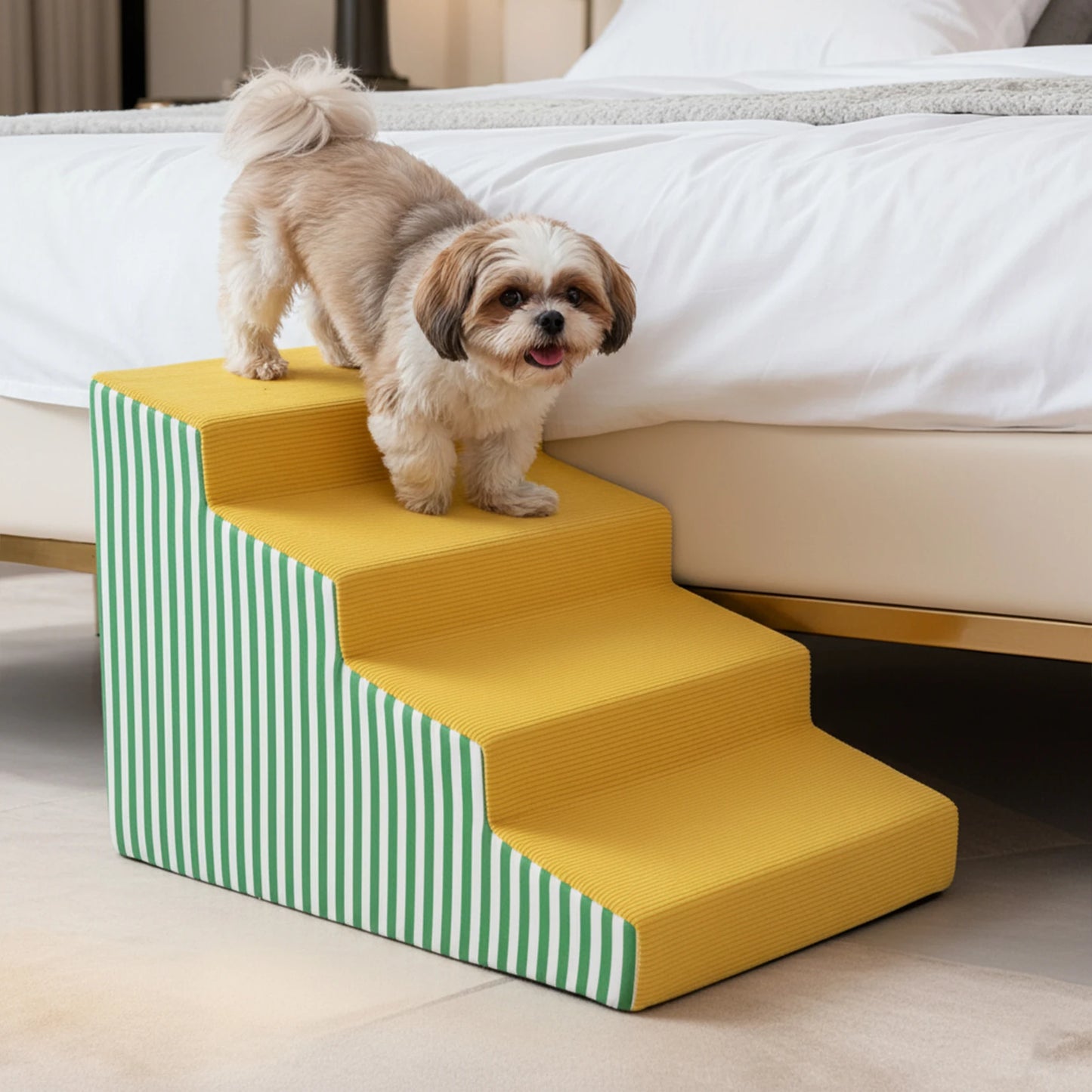 High Density Foam Dog Stairs With Gentle Slope And Cover