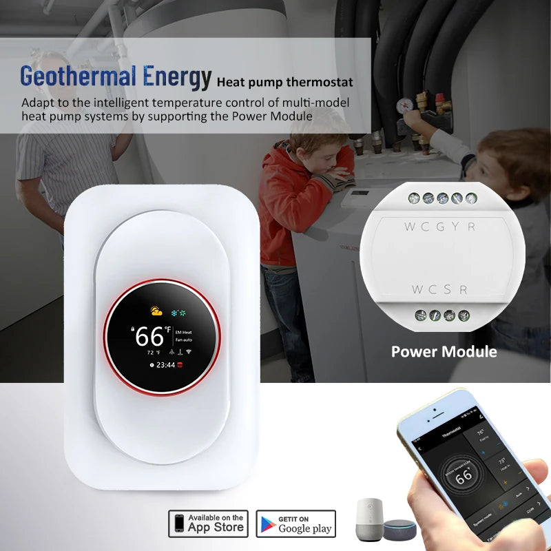 Becasmart BHP-7000 WiFi Thermostat for Home HVAC Heat Pump Tuya Wireless Smart ABS Termostat