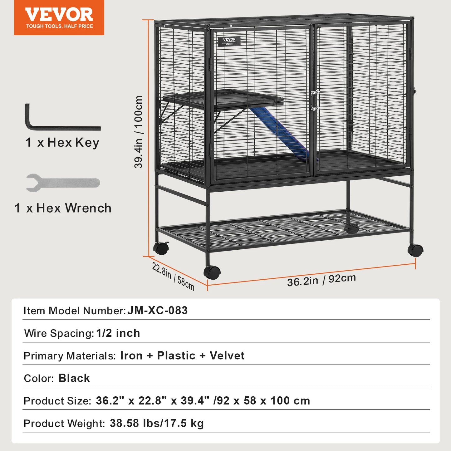 SucceBuy Rolling Four Tier Metal Critter Cage For Small Animals
