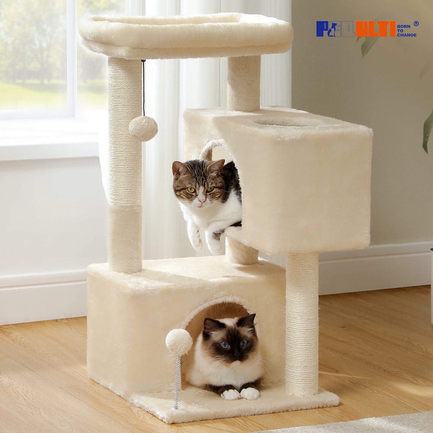 PAWZ Road Three Tier Cat Tree Tower With Sisal Posts