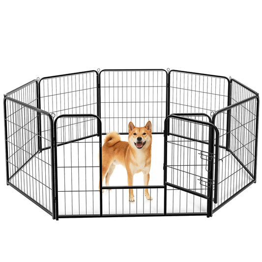 JHK Durable Metal Dog Playpen Foldable Pet Exercise Fence