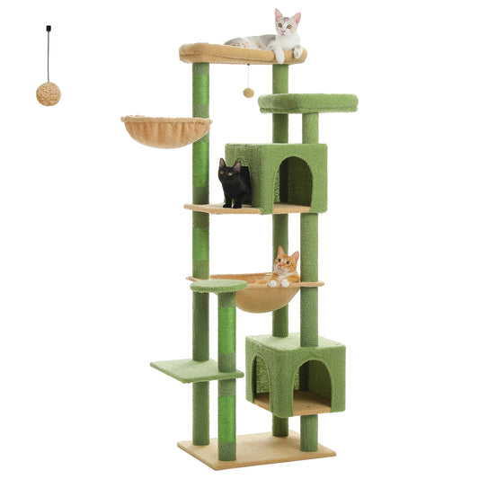 PAWZ Road Tall Cat Tree with Scratching Posts and Hammock