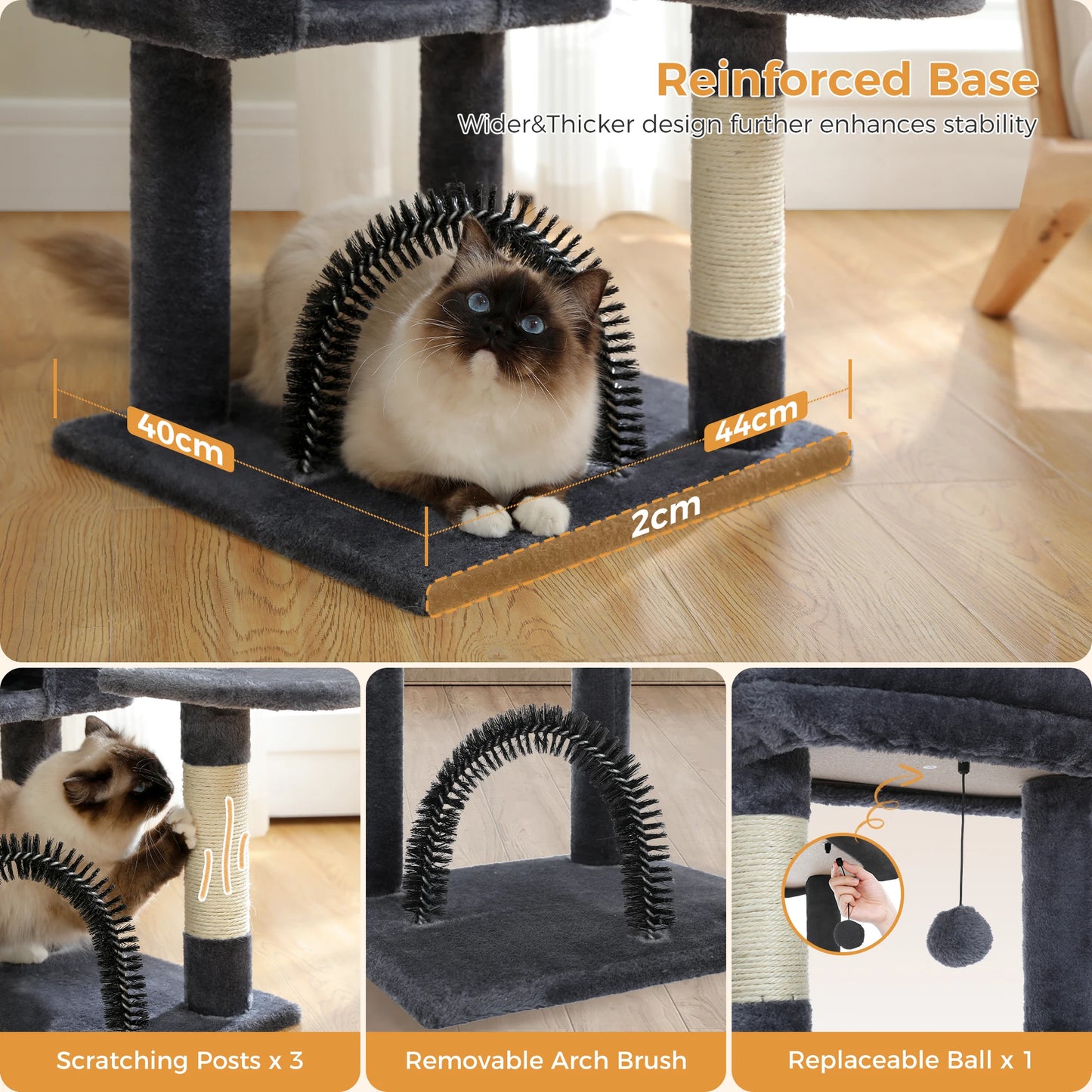 PAWZ Road Indoor Cat Tree With Hammock And Scratching Posts