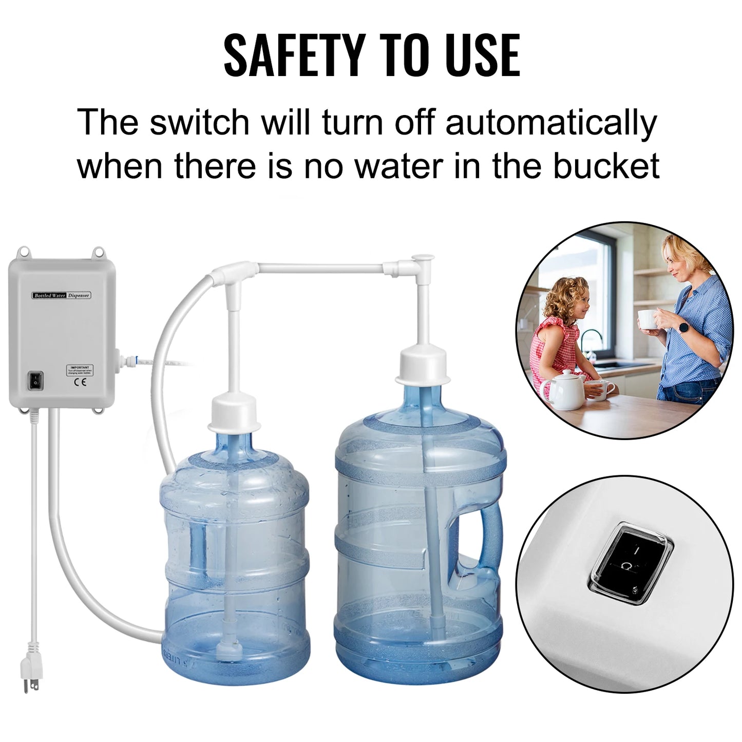 SucceBuy Water Bottle Dispenser Pump System Filter Softener Single/Double Pipe Reverse Osmosis Equipment for Ice Maker
